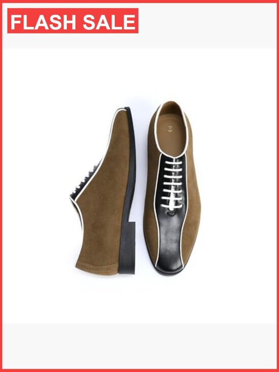 Men\'s Retro Two-Tone Oxford Sneakers Lace-Up Anti-Slip PU